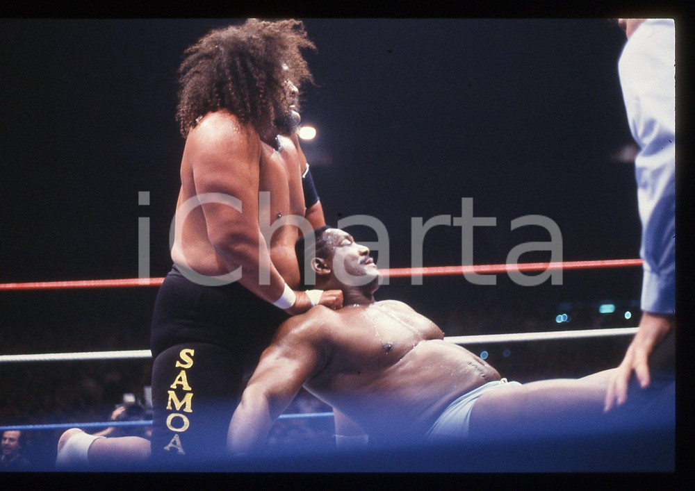 35mm vintage slide* 1987 MILANO WWF House Show S.D.JONES SIKA THE WILD SAMOAN 4