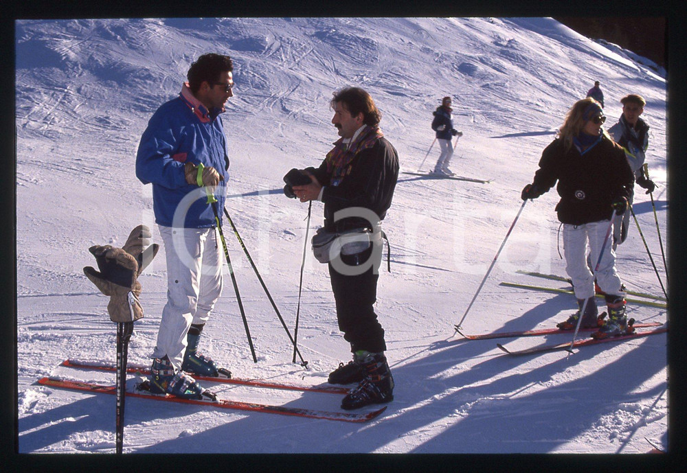 35mm vintage slide* 1990 ca CORTINA D'AMPEZZO Riccardo FREZZA sulla pista da sci