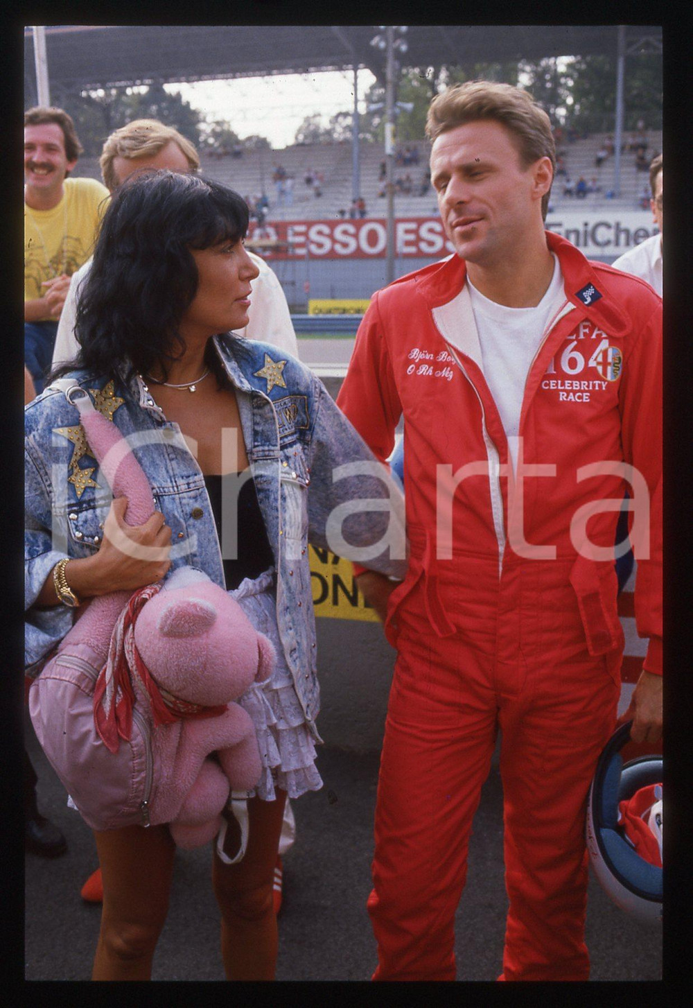 35mm vintage slide* 1988 GP MONZA - Bjorn BORG Loredana BERTÈ nella corsia box