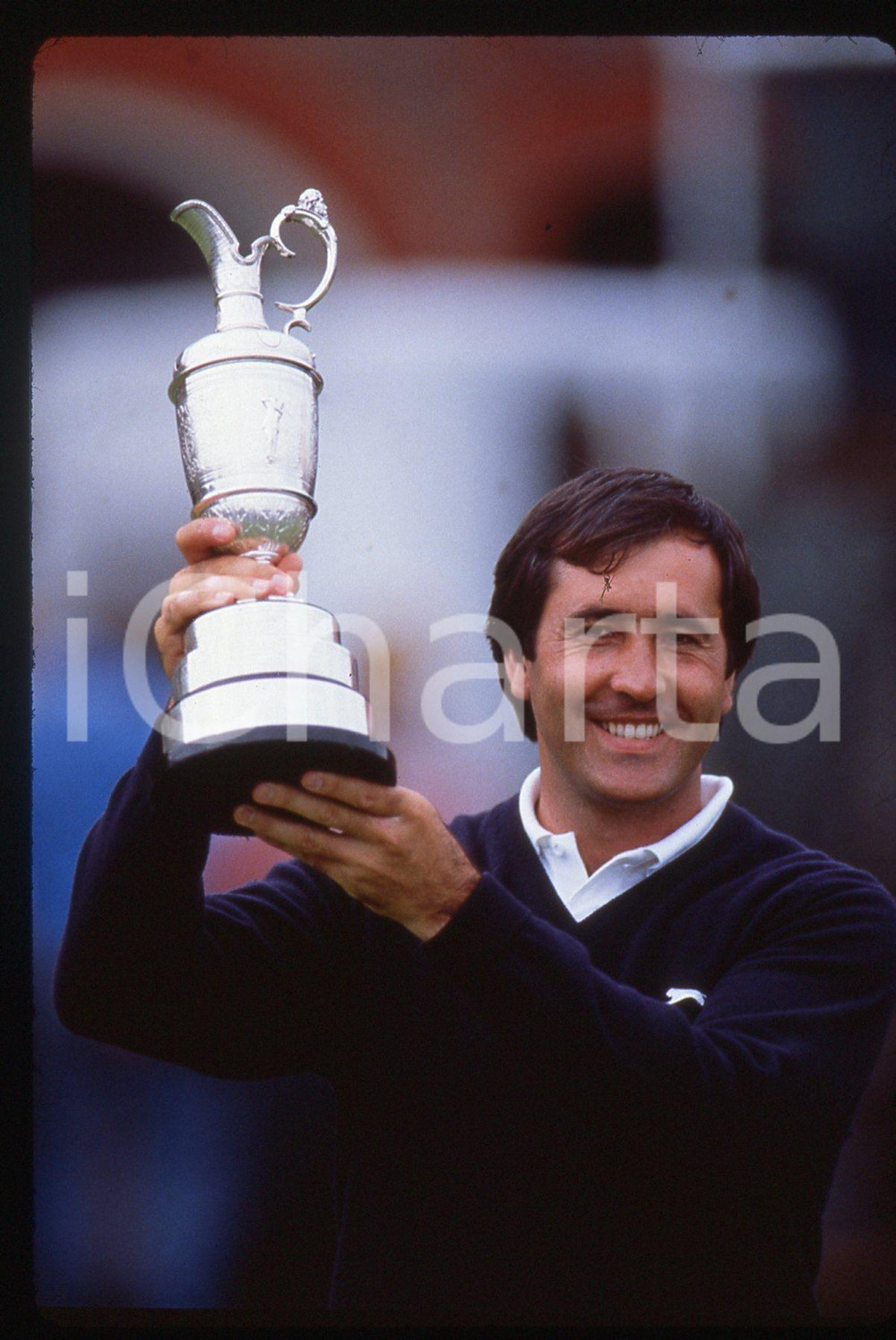 35mm vintage slide* 1988 GOLF - BRITISH OPEN Seve BALLESTEROS raises Claret Jug