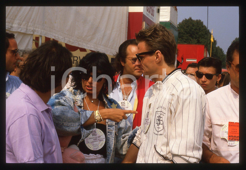 35mm vintage slide* 1988 GP MONZA - Bjorn BORG Loredana BERTÈ nel paddock (4)