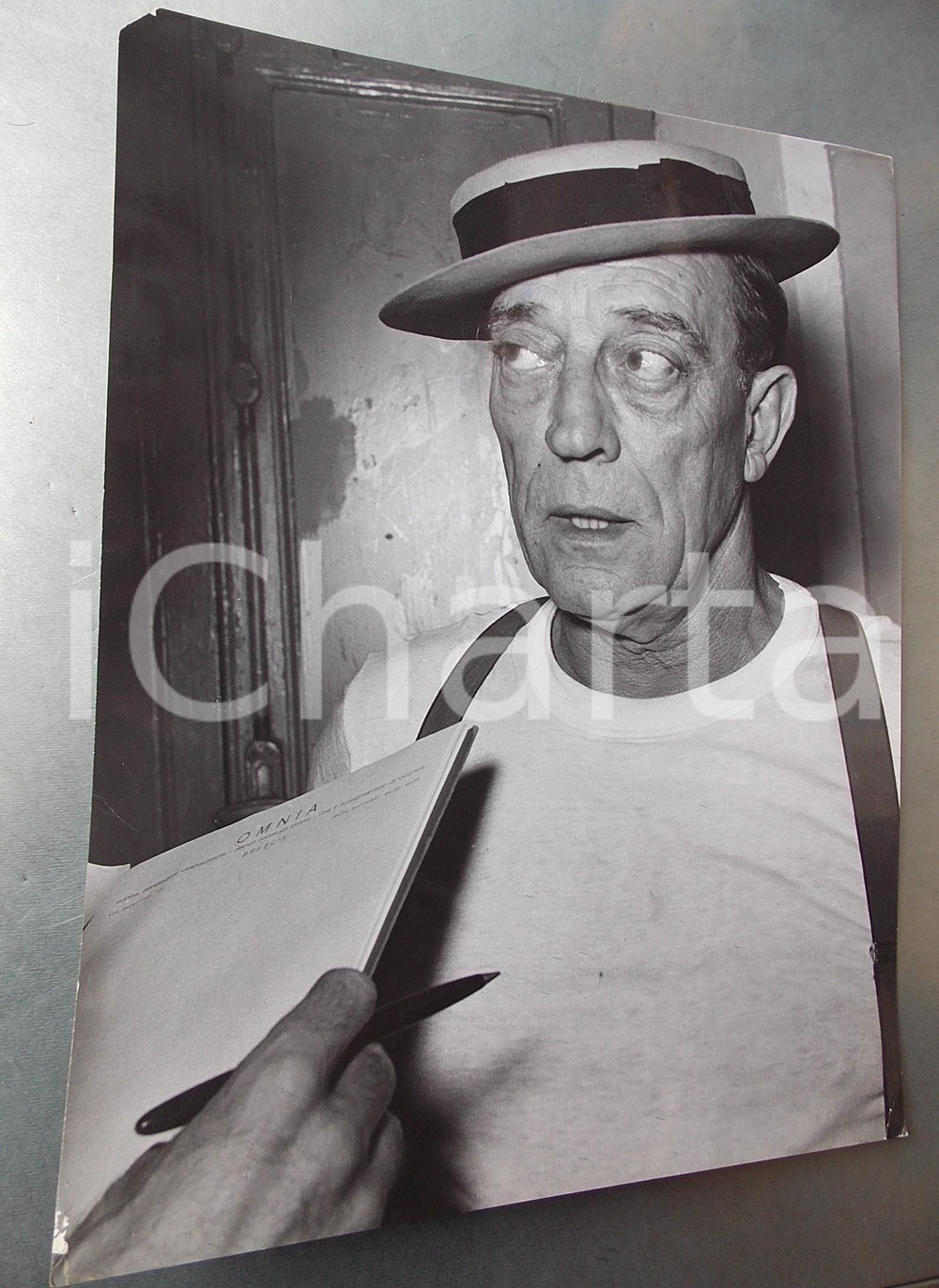 1953 BRESCIA Buster KEATON in "L'incantevole nemica" - Intervista *Foto 30x39
