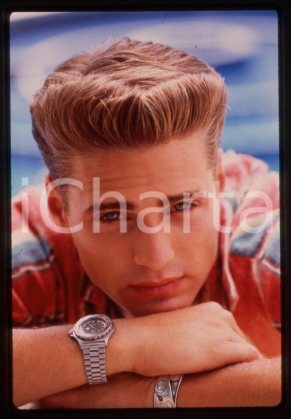 35mm vintage slide*1990 ca BEVERLY HILLS 90210 Jason PRIESTLEY Ritratto (2)
