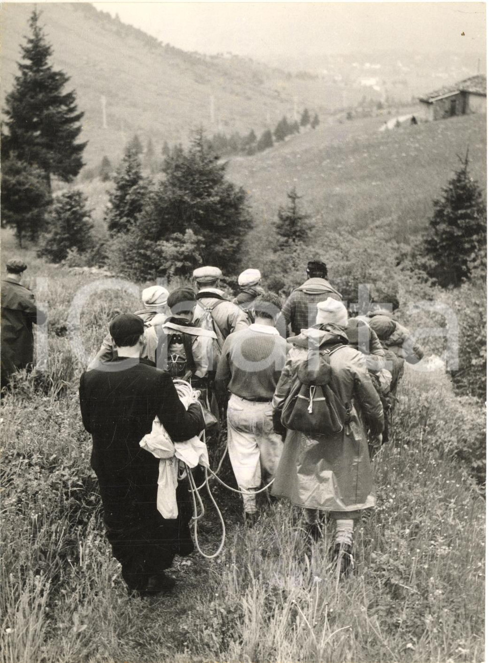 1959 PRESOLANA - ALPINISMO - Giovanni FUSTINONI in barella dopo incidente - Foto