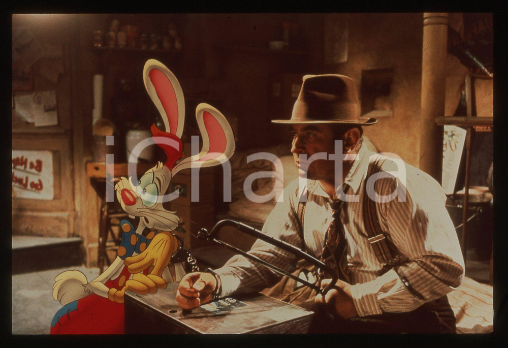 35mm vintage slide*1988 WHO FRAMED ROGER RABBIT Bob HOSKINS Una scena del film 1