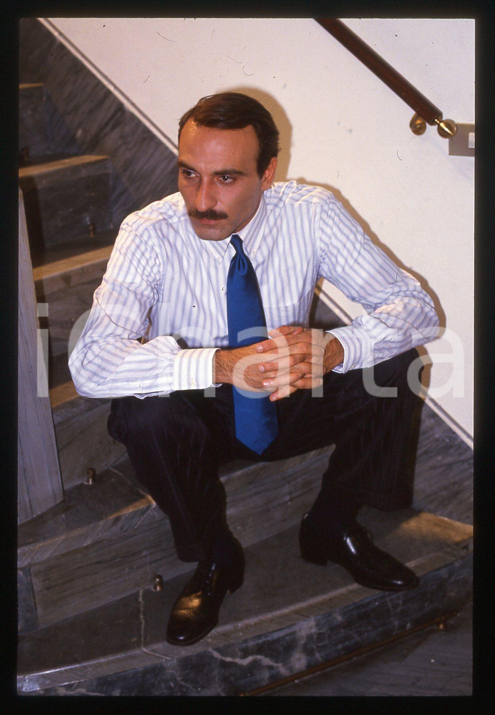 35mm vintage slide*1989 UNA VERITÀ COME UN'ALTRA Paolo Maria SCALONDRO sul set 1