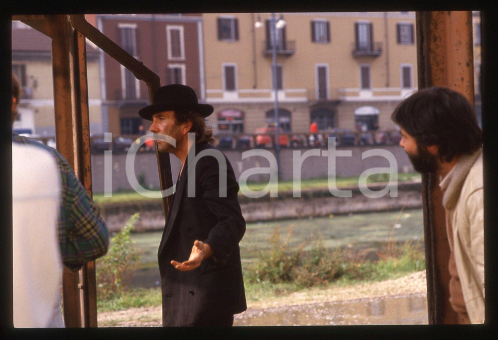 35mm vintage slide*1991 MILANO Nicola DI PINTO sul set de IL COMMISSARIO CORSO*