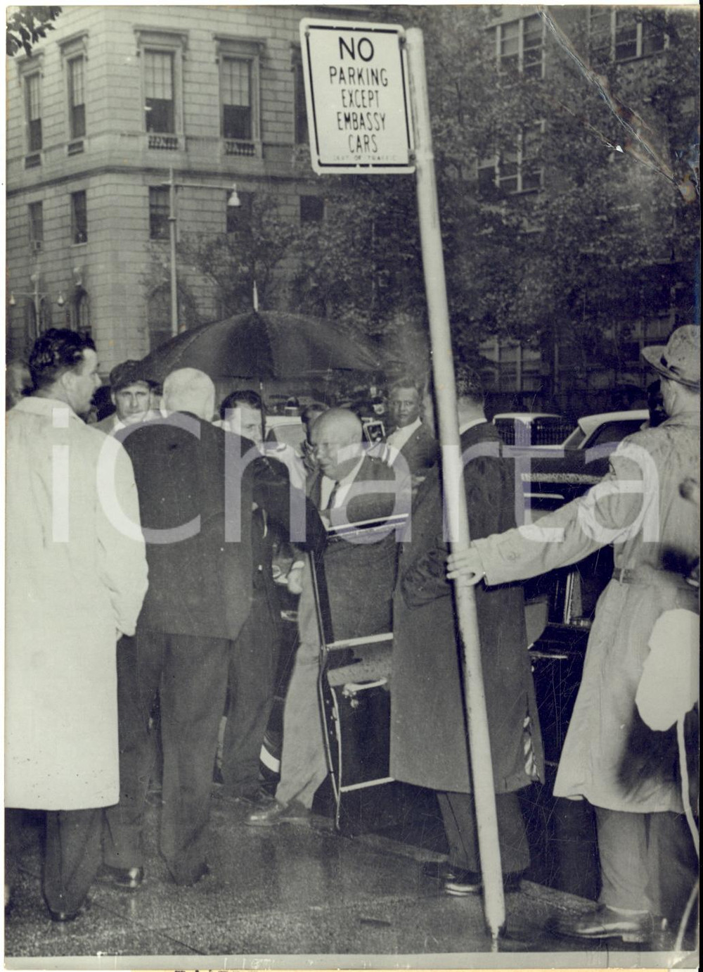 1960 NEW YORK Nikita KRUSCEV arriva all'ambasciata URSS *Fotografia 13x18