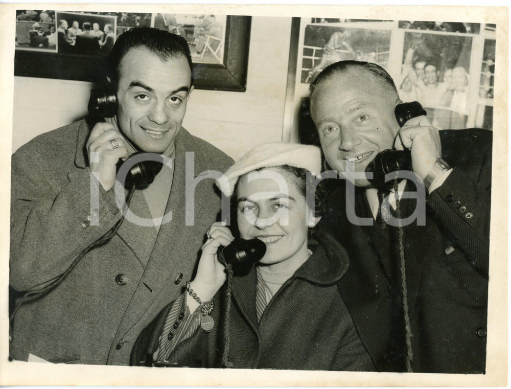 1955 LONDON BOXE Flyweight title holder Nazzareno GIANNELLI and Jack SOLOMON