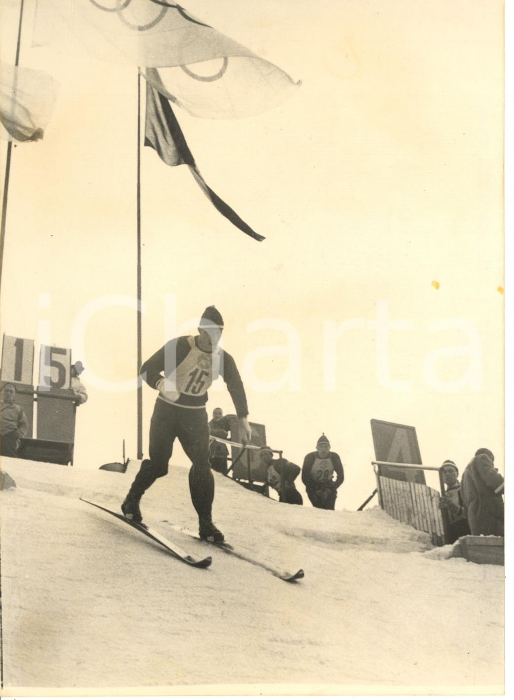 1956 CORTINA OLIMPIADI INVERNALI Combinata nordica - Vincitore Yuri MOSHKIN