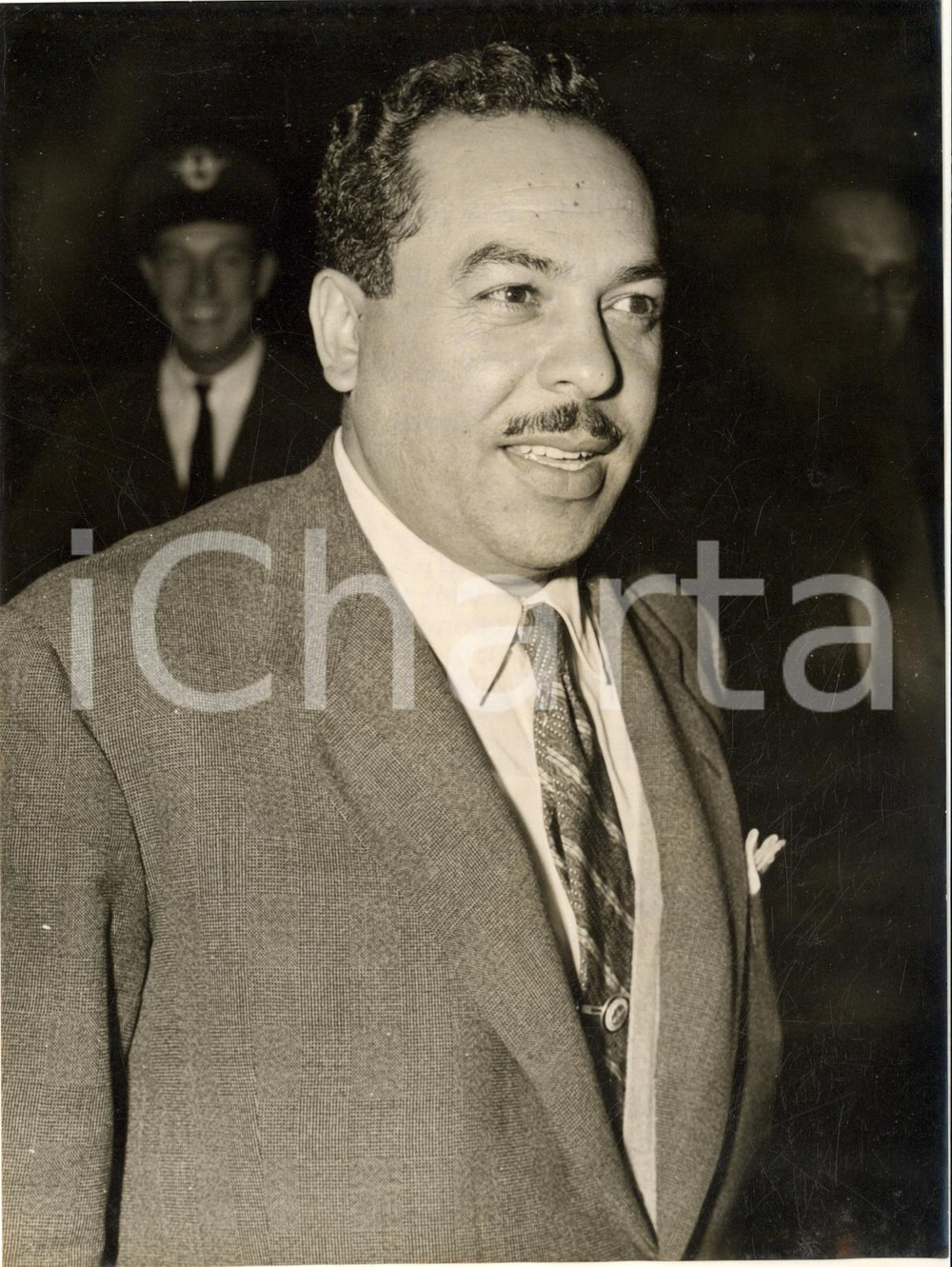 1957 LONDON Airport - Arrival of colonel Abdel Kader HATEM *Photo 15x20 cm