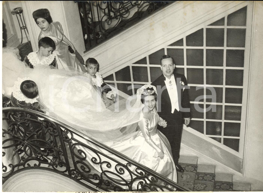 1960 PARIS Matrimonio Françoise de BOURBON-PARME - Édouard de LOBKOWICZ *Foto