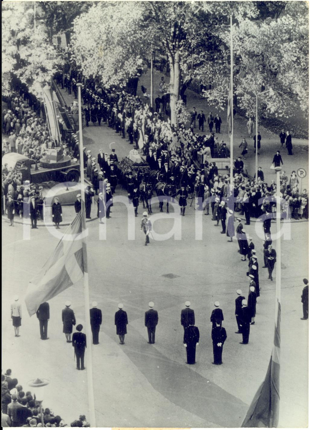1961 UPPSALA (SVEZIA) Funerali di Dag HAMMARSKJÖLD - Il corteo *Foto 13x18 cm