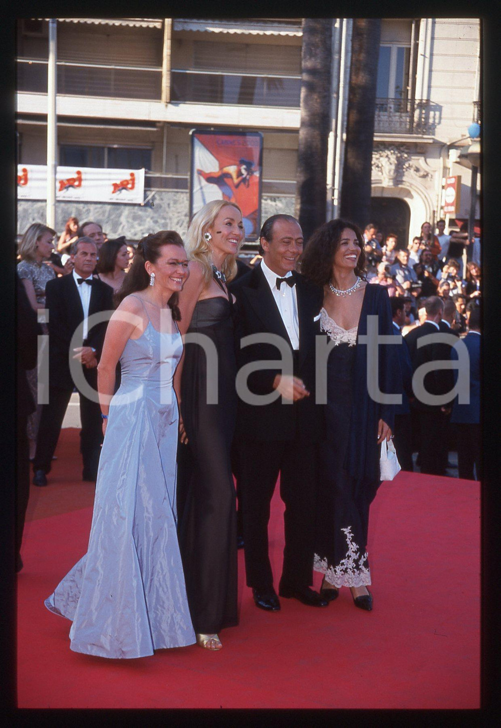 35mm vintage slide* 2000 CANNES Jerry HALL Afef JNIFEN al Festival del Cinema 1