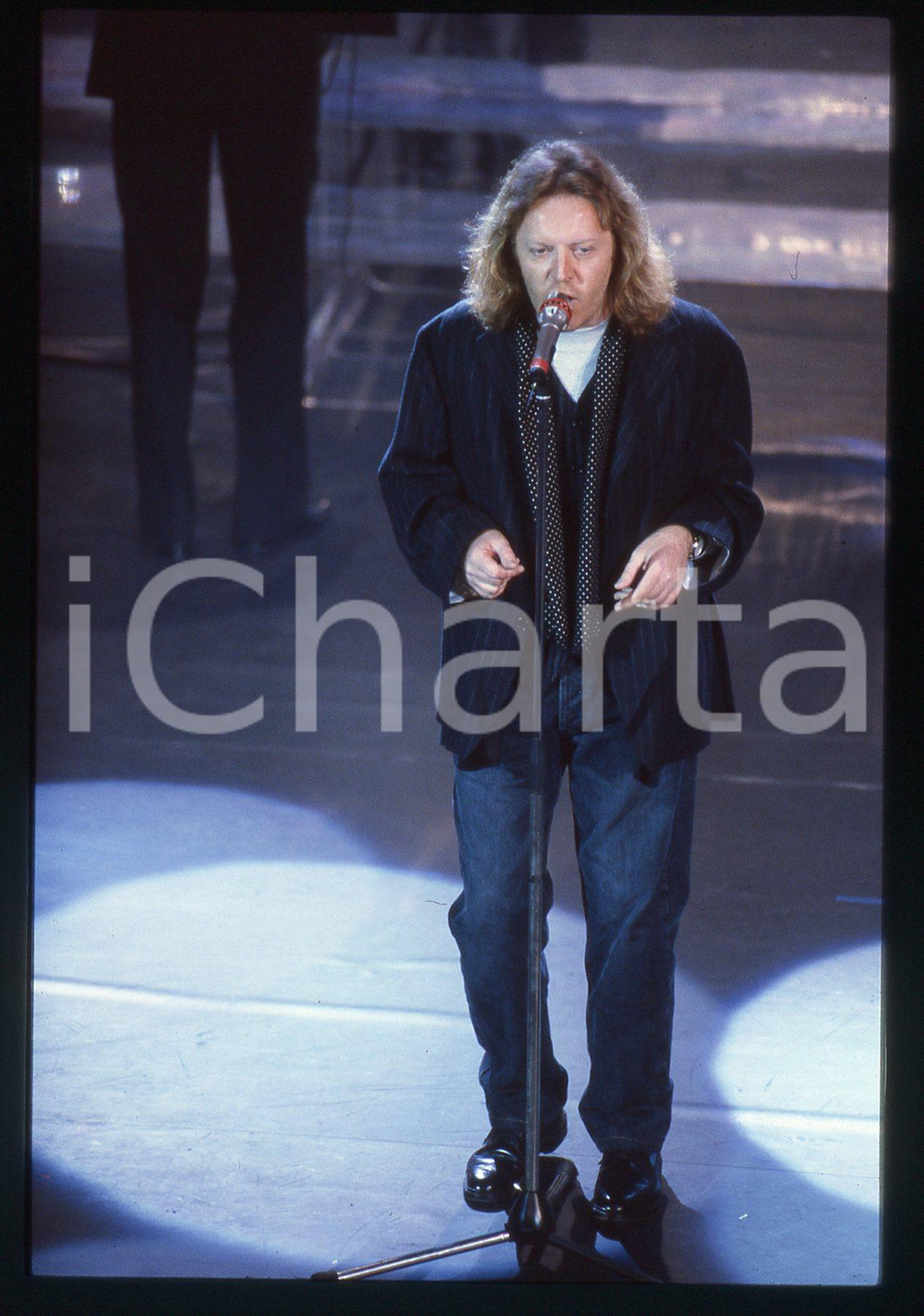 35mm vintage slide* 1991 SANREMO Umberto TOZZI sul palco del Teatro Ariston (7)