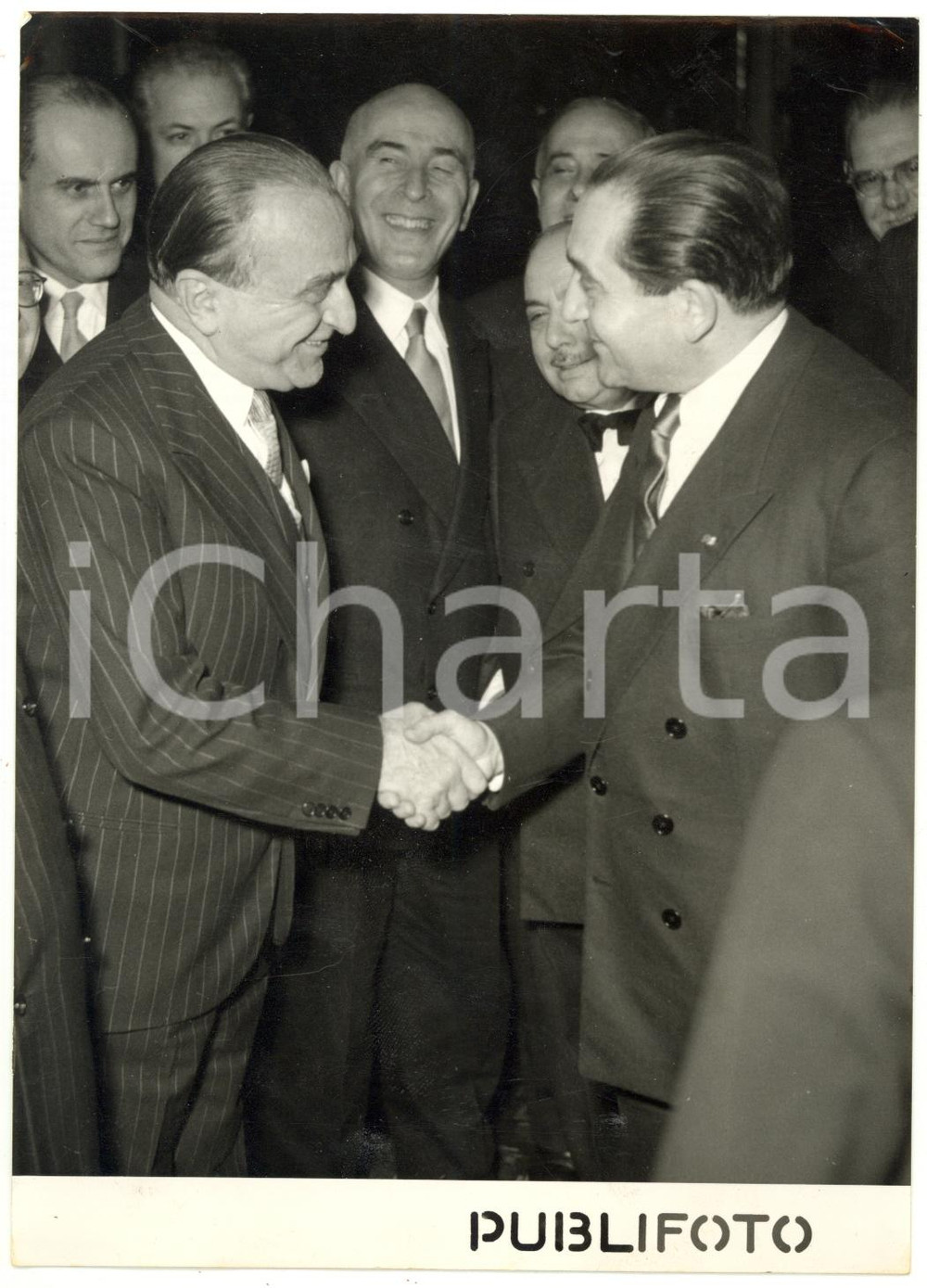 1955 ROMA - On. Cesare MERZAGORA riceve Pierre MENDÈS FRANCE *Foto 13x18 cm