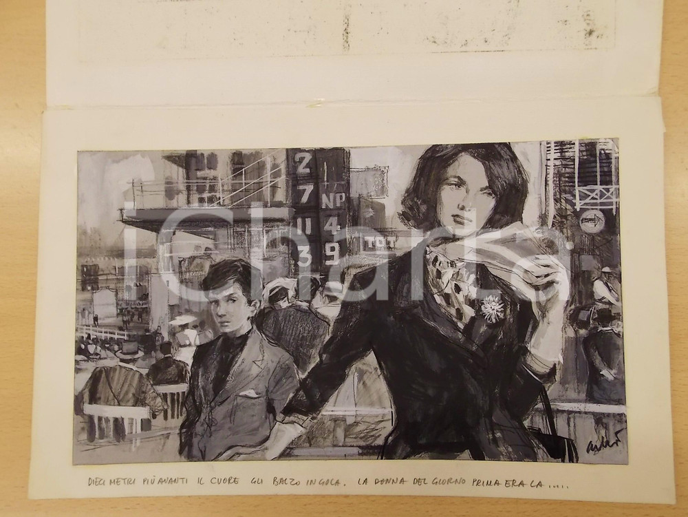 Stampa, bozzetto originale 1965 Alfonso ARTIOLI  Tavola originale per Il ragazzo di Rodolfo CADELO 1