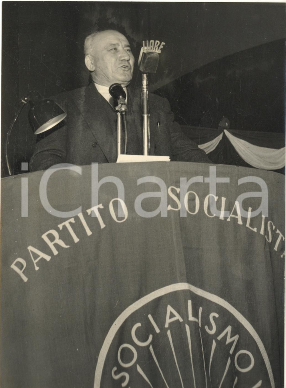1956 MILANO Congresso Nazionale PSDI - Discorso dell'on. Alberto SIMONINI *Foto