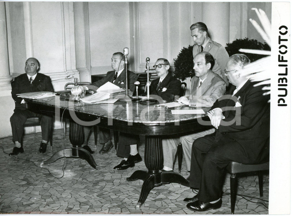1954 ROMA Conferenza stampa INTERPOL - Marcel SICOT Carlo GERLINI Giuseppe DOSI