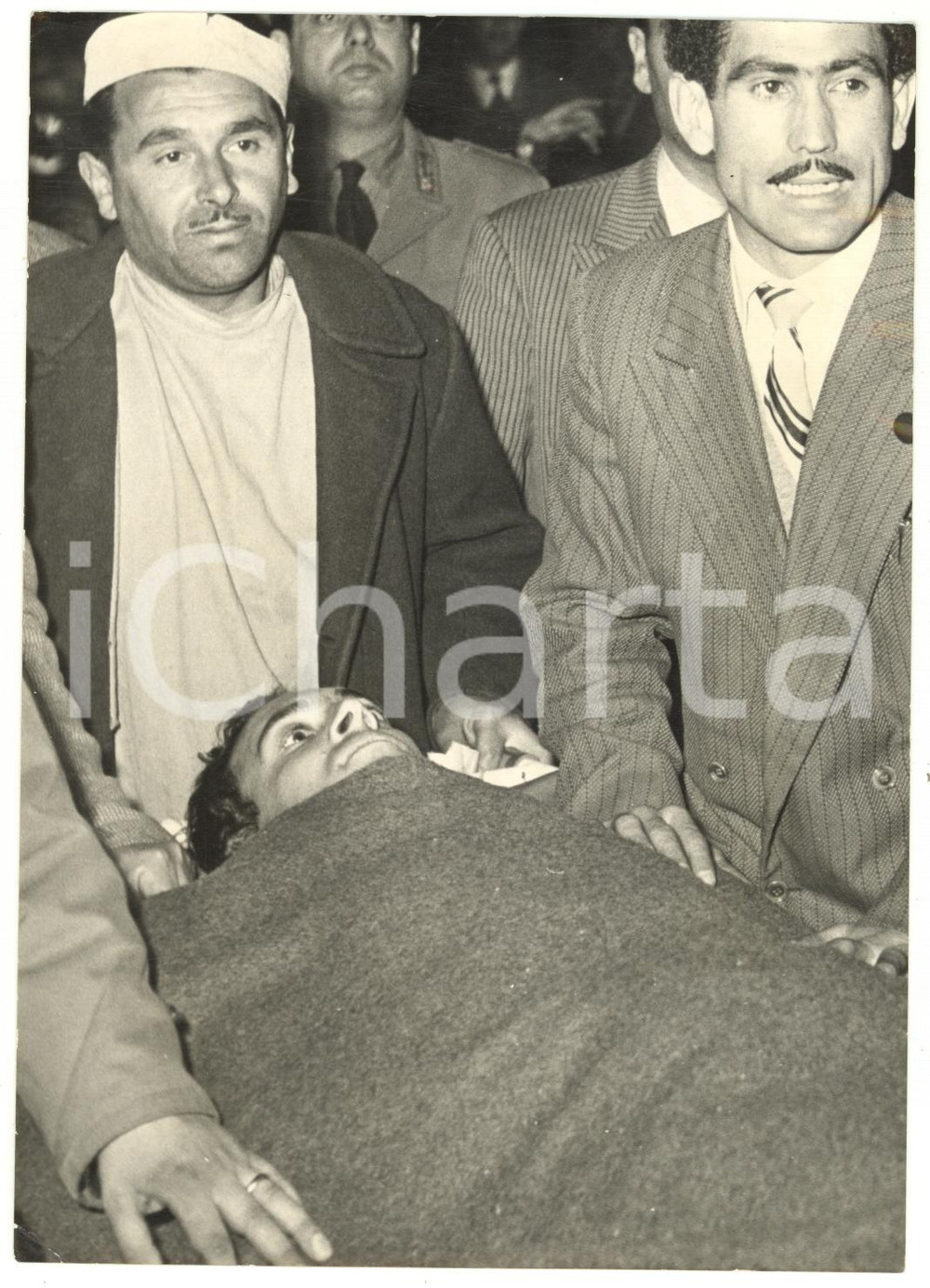 1954 ROMA Bandito Benito LUCIDI in ospedale dopo la cattura ^Foto 13x18 cm