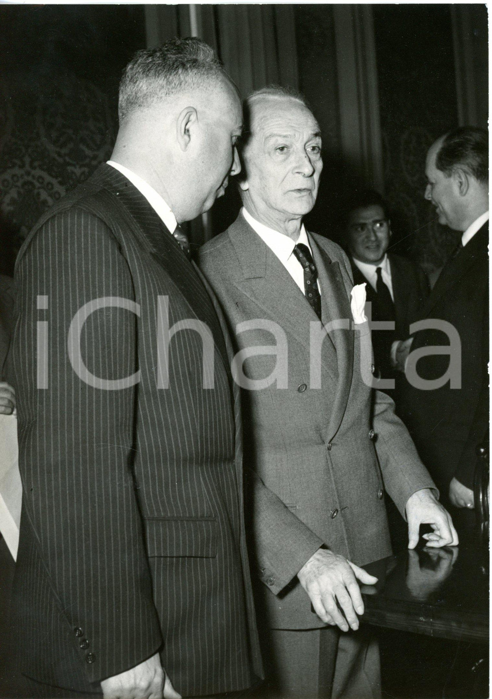 1960 ROMA VIMINALE Consiglio dei ministri - Antonio SEGNI e Paolo Emilio TAVIANI