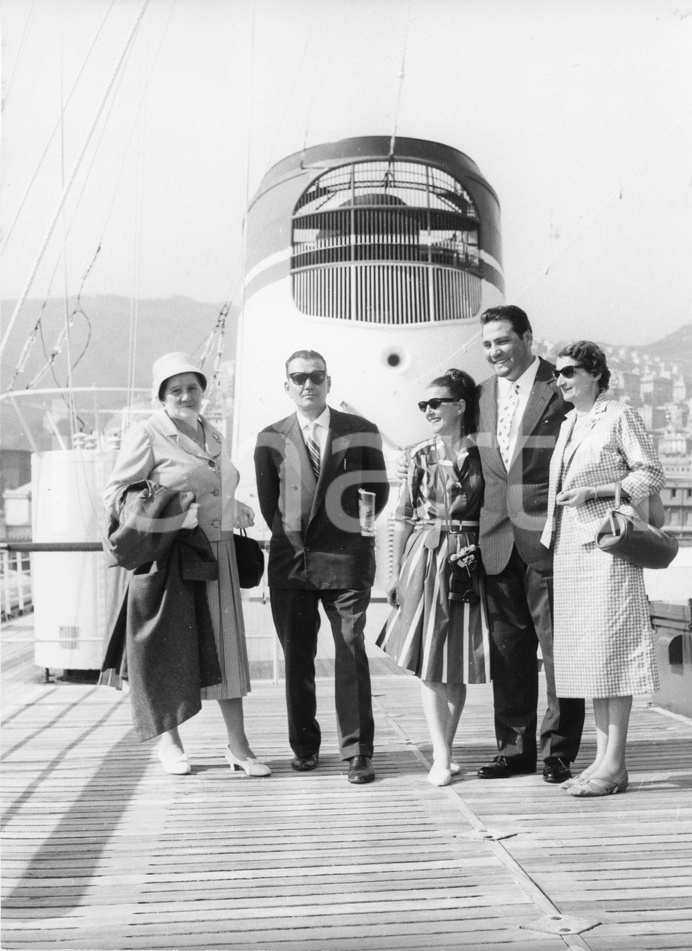 Fotografia d epoca originale 1961 GENOVA T/N Cristoforo Colombo  Tenore Ferruccio TAGLIAVINI 1 Foto 18x24 1