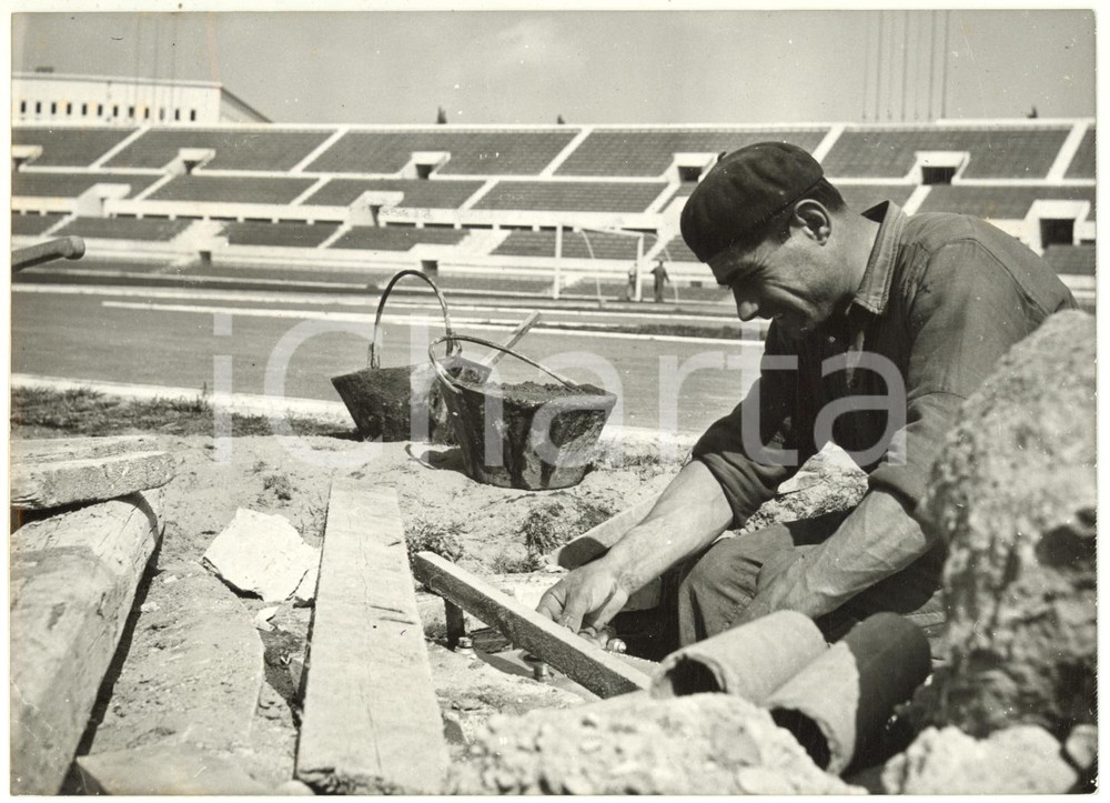 1953 ROMA - CALCIO - Ultimi lavori allo Stadio dei Centomila *Foto 18x13 cm