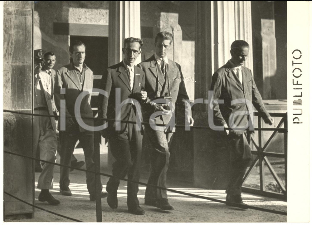 1953 POMPEI Principe Alberto di Liegi in visita agli scavi - Foto 18x13 cm