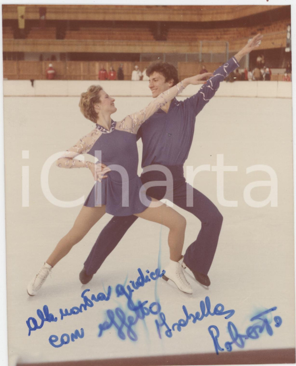 Autografo originale 1982 COPENAGHEN  PATTINAGGIO Isabella MICHELI Roberto PELIZZOLA Foto AUTOGRAFO 1