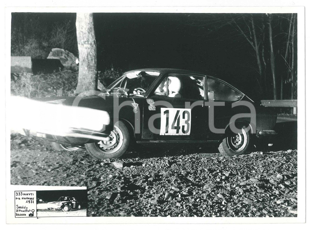 Fotografia d epoca originale 1971 RALLY Gara 333 MINUTI Fiat 850 CoupÃ© n. 143  Foto 18x12 cm 1 1