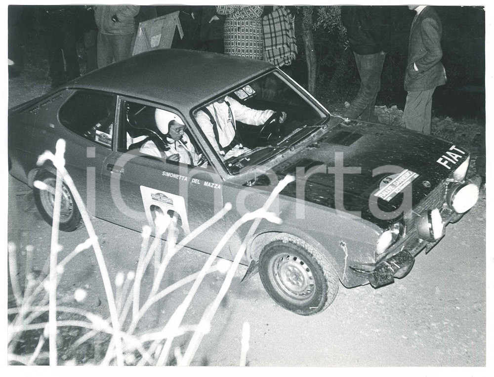 Fotografia d epoca originale 1972 SANREMO RALLY Fiat 128 CoupÃ© Simonetta DEL MAZZA Sergio CARDARELLI Foto 12 1
