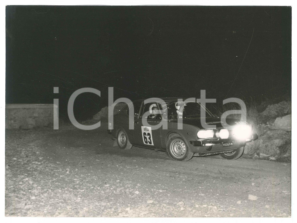 Fotografia d epoca originale 1972 SANREMO RALLY Fiat 128 CoupÃ© Simonetta DEL MAZZA Sergio CARDARELLI Foto 3 1