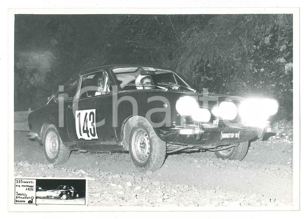 Fotografia d epoca originale 1971 RALLY Gara 333 MINUTI Fiat 850 CoupÃ© n. 143  Foto 18x12 cm 5 1