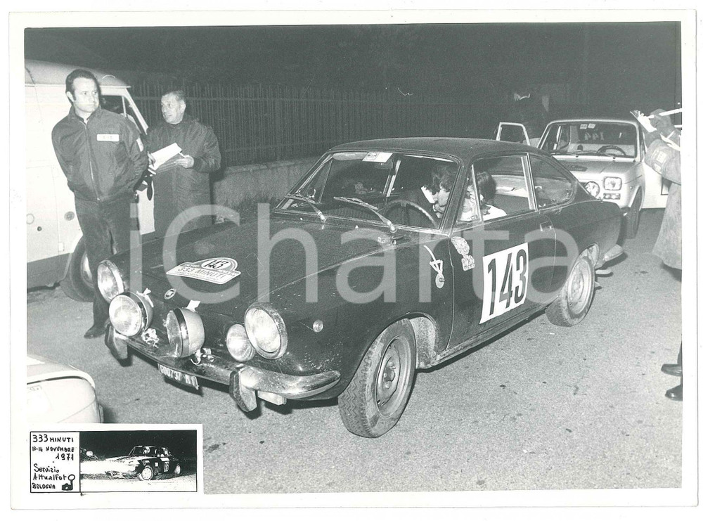 Fotografia d epoca originale 1971 RALLY Gara 333 MINUTI Fiat 850 CoupÃ© n. 143  Foto 18x12 cm 7 1
