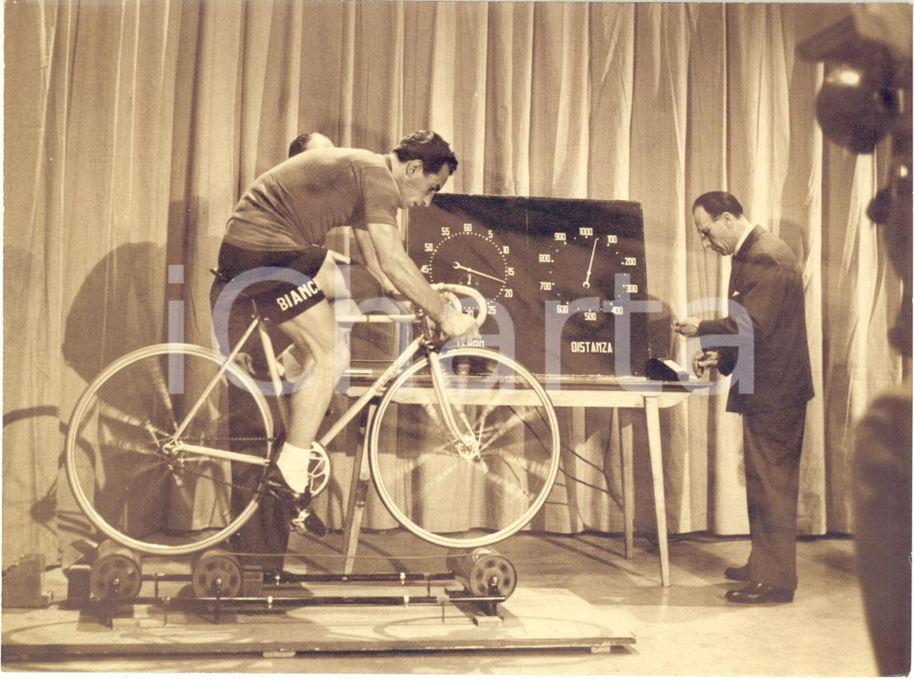 1957 RAI Telematch "Il braccio e la mente" Ciclista Nino DEFILIPPIS *Foto 18x13
