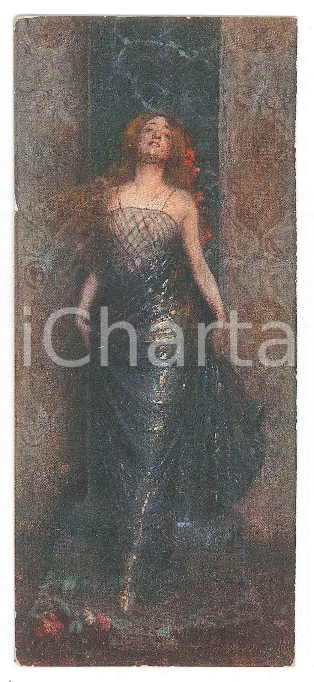 Cartolina originale da collezione 1935 ca Artista Cesare TALLONE Ritratto Lyda BORELLI Cartolina DANNEGGIATA 6x14 1