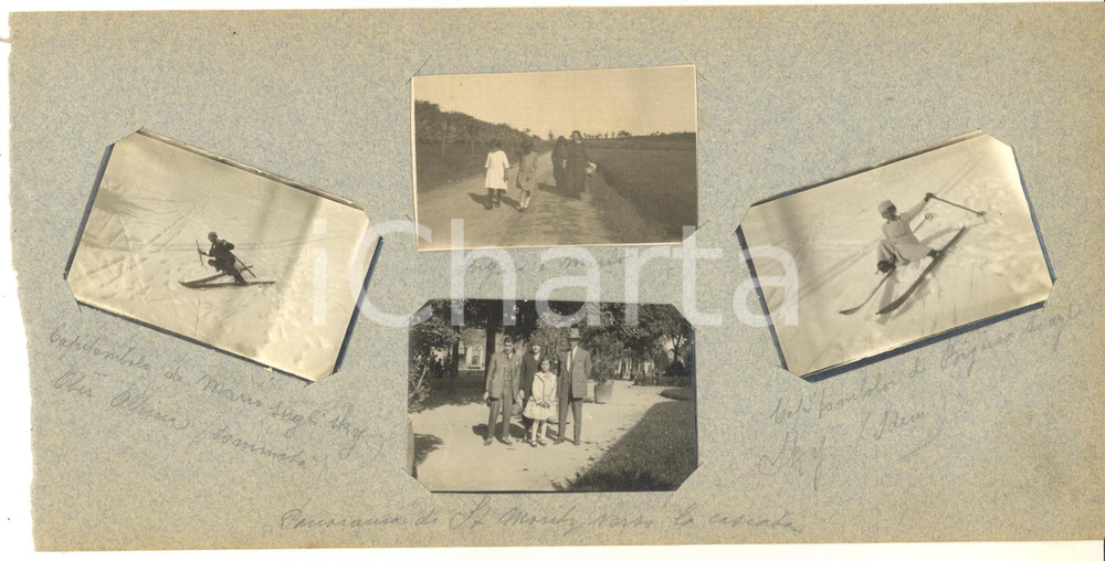 Fotografia d epoca originale 1913 OBERALPINA  ST. MORITZ  Famiglia in vacanza sulla neve  Lotto 4 foto 1