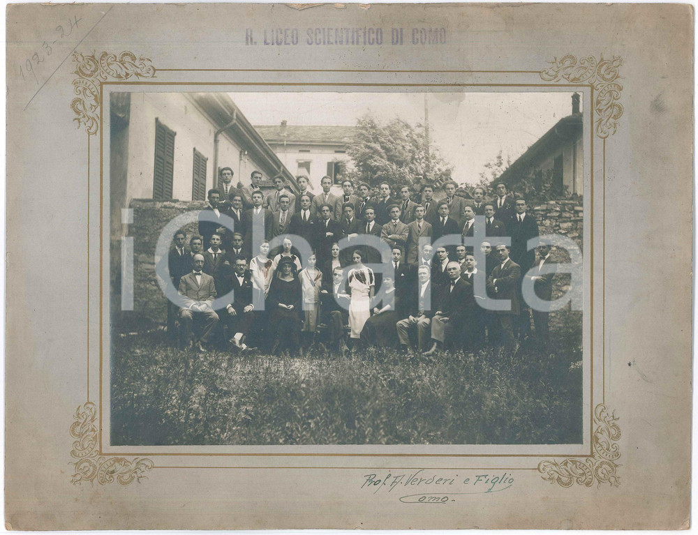 Fotografia d epoca originale 1940 COMO  R. Liceo Scientifico  Ritratto di gruppo  Foto VERDERI 33x25 cm 1