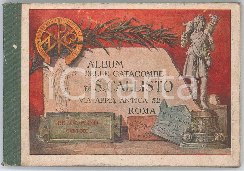 Libro, pubblicazione d epoca 1910 ca TURISMO ROMA Album Catacombe di S. CALLISTO  12 vedute artistiche 1