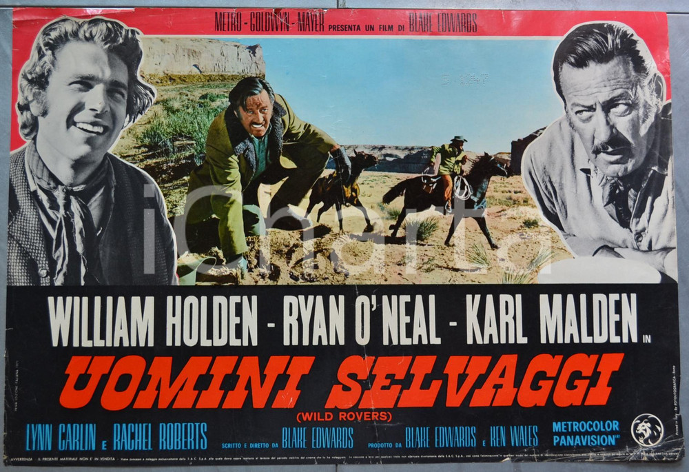 Materiale cinematografico d’epoca 1971 UOMINI SELVAGGI Wild rovers  Blake EDWARDS William HOLDEN Lobby card 1