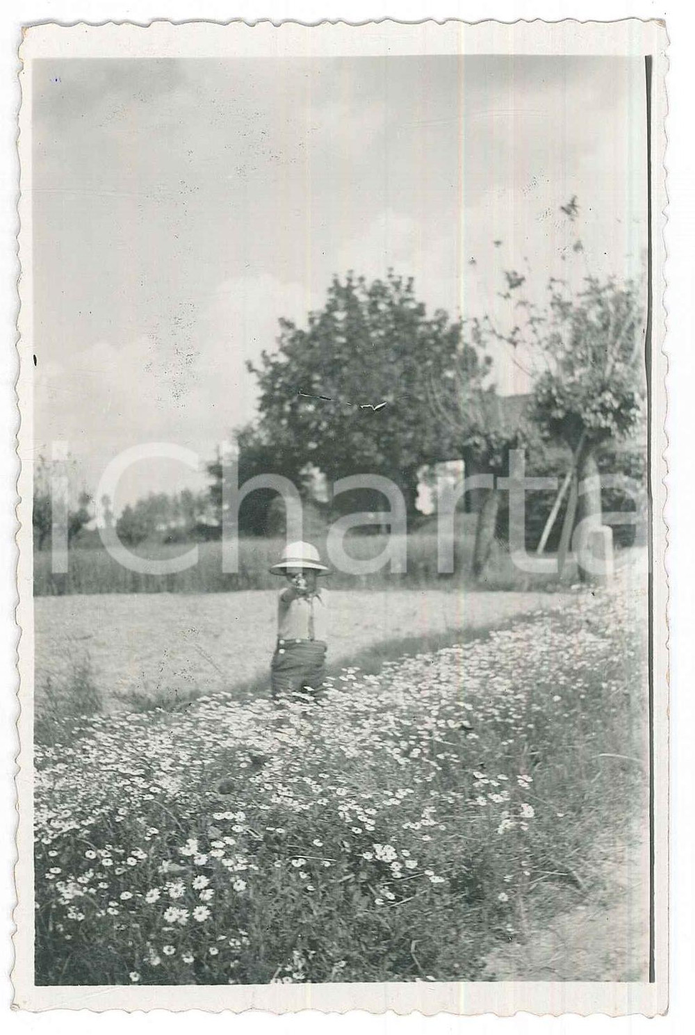 Fotografia d epoca originale 1936 VALENZA AL Cascina ISOLA  Ritratto di bambino Foto anonima 9x14 cm 1