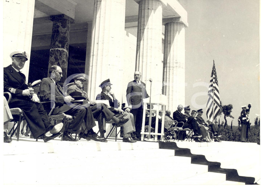 1956 NETTUNO Cimitero Americano - Celebrazione MEMORIAL DAY con gen. George HAYS