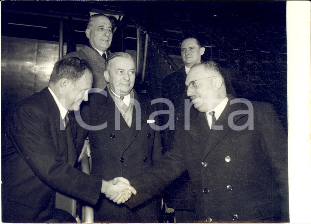 1953 PARIS ORLY Georges BIDAULT René MAYER au départ pour Washington *Photo