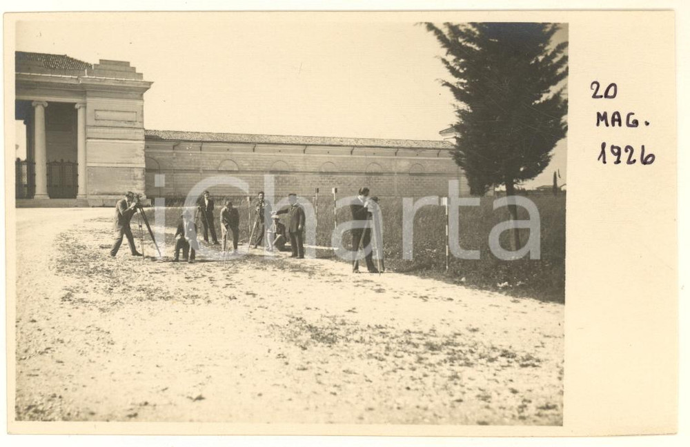 Fotografia d epoca originale 1926 Area di UDINE  Studenti del corso per geometri Foto Manlio LISO 13x8 3 1