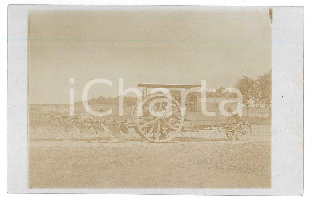 Fotografia d epoca originale 1915 ca  GERMANIA  AGRICOLTURA  Trattore per la semina  Foto VINTAGE 14x9 cm 1