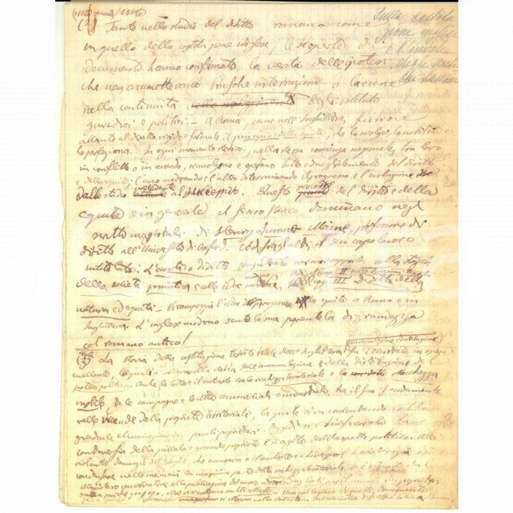 Autografo originale 1880 Luigi LUZZATTI Embriologia delle costituzioni AUTOGRAFO INCOMPLETO 1
