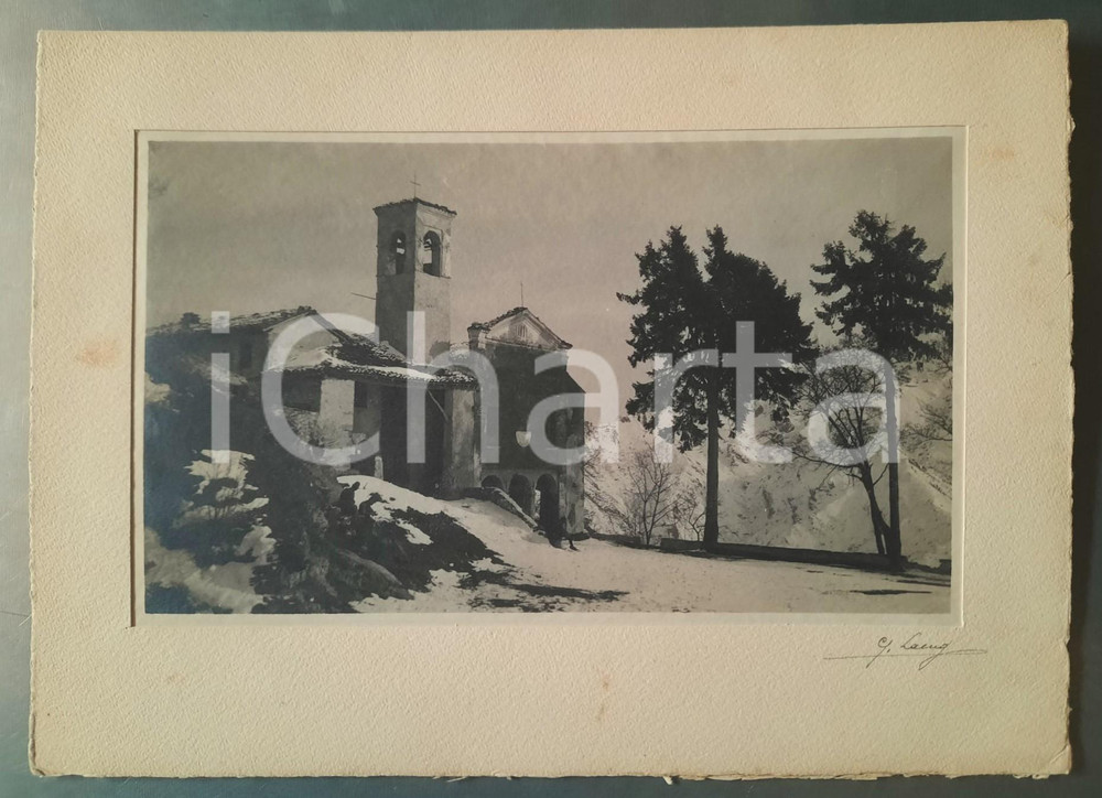 Fotografia d epoca originale 1935 ca SAREZZO Mattina grigia a S. Emiliano Foto Gualtiero LAENG FIRMATA 1