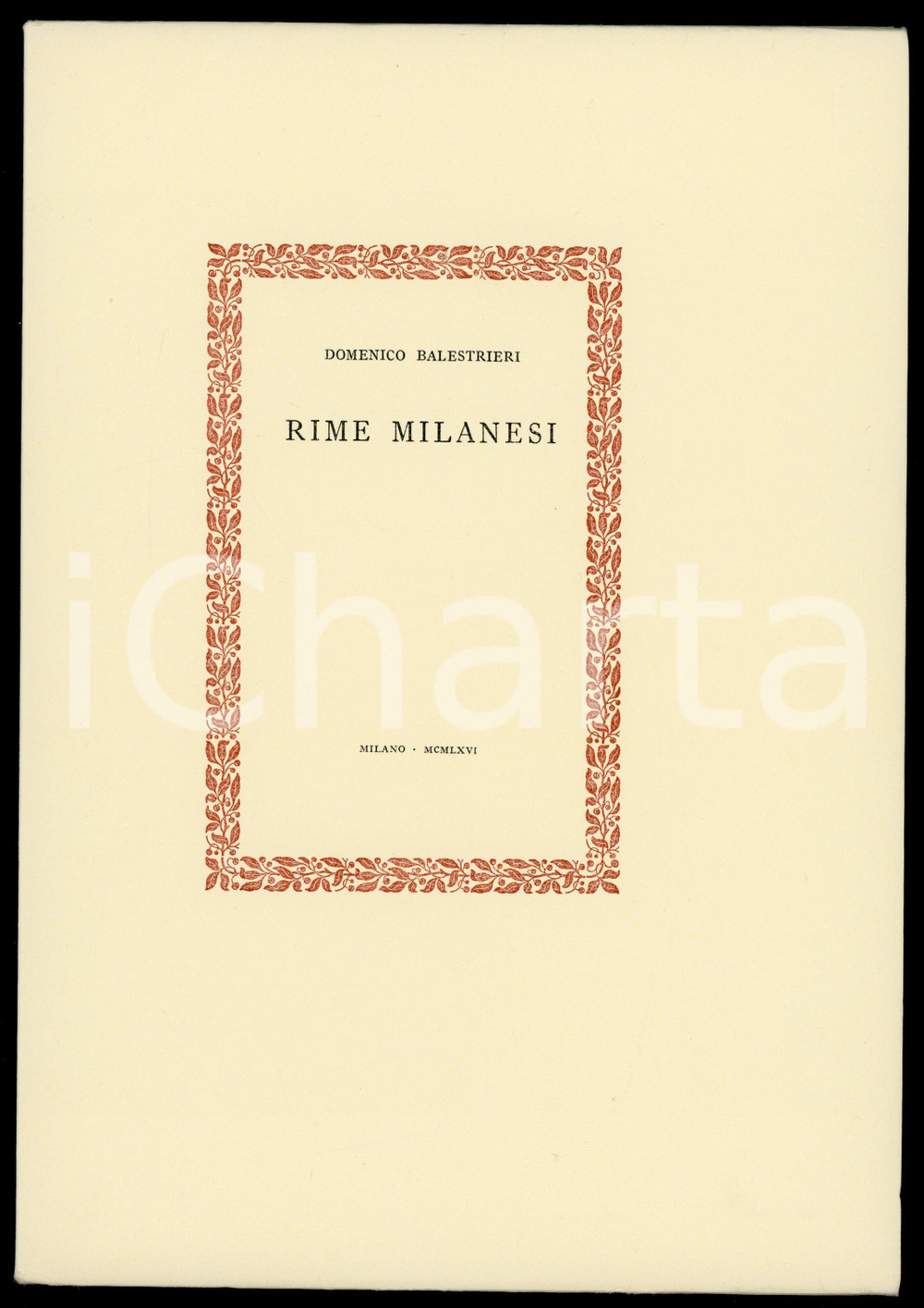 1966 Domenico BALESTRIERI Rime milanesi - Tip. Umberto ALLEGRETTI DI CAMPI (1)