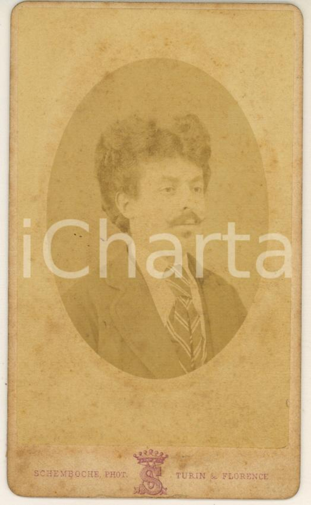 Fotografia d epoca originale 1870 ca TORINO Ritratto di Augusto DELLA CASA  Foto SCHEMBOCHE CDV 1