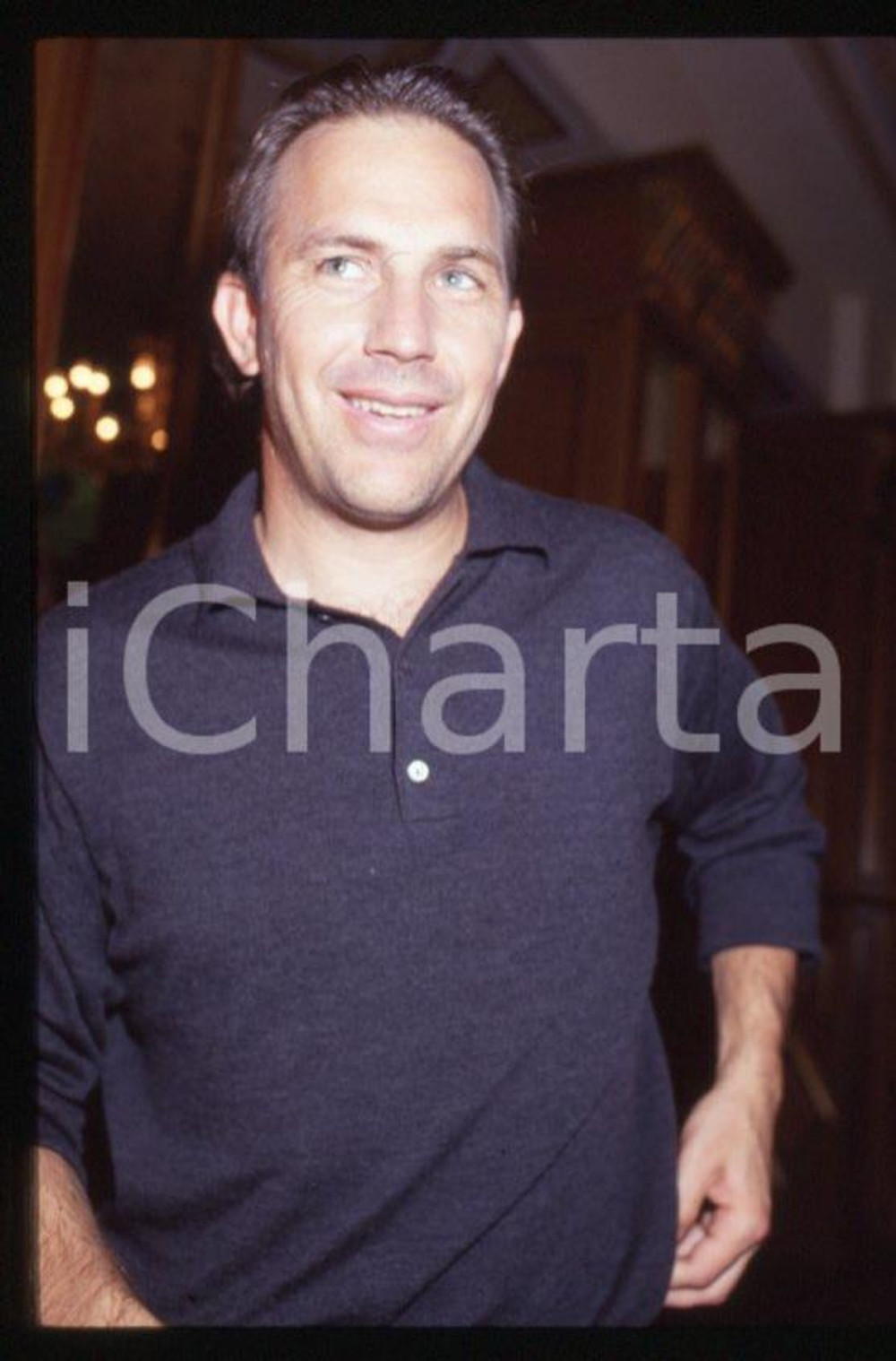 Fotografia d epoca originale Kevin COSTNER  ITALIA 1991 Evento Robin Hood 35 mm vintage slide 3 1